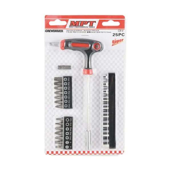 t-handle 25pcs socket and screwdriver set -  MHA01014