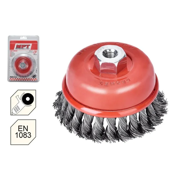 3" Cup Twist Wire Brush With Nut-M14 - MJ13005-7514